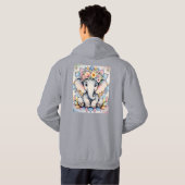 Boho Elephant 🌼 🐘 | Frieden und Petalen Hoodie (Schwarz voll)