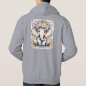 Boho Elephant 🌼 🐘 | Frieden und Petalen Hoodie (Rückseite)
