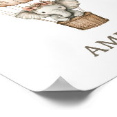 Boho Elephant Hot Air Ballon Kinderzimmer Wall Poster (Ecke)