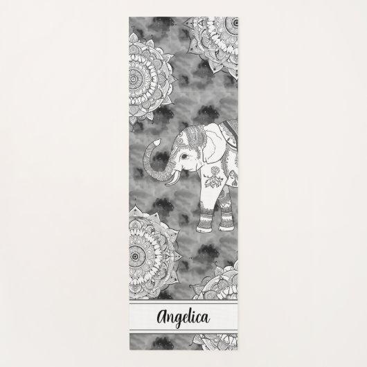 Boho Elephant Mandala Yoga Mat Yogamatte (Vorderseite)