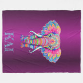 Boho Elephant - Personalisiertes Mandala Design Fleecedecke (Vorderseite (Horizontal))