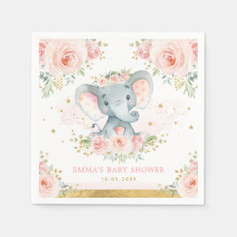 Boho Elephant Pink Blush Floral Baby Girl Dusche Serviette