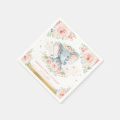 Boho Elephant Pink Blush Floral Baby Girl Dusche Serviette (Ecke)
