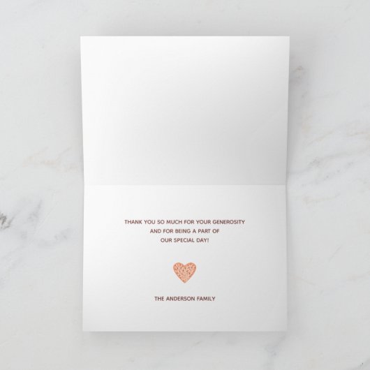 Boho Elephant Vielen Dank Dankeskarte (Innenseite)