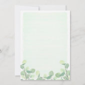 Boho Elephant Watercolor Greenerity Baby Shower Einladung (Rückseite)