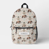 Boho Elephants Indien Inspiriert Style Bedruckter Rucksack (Vorderseite)