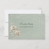 Boho Elfenbein-Bogen-Hochzeit mit QR-Code-RSVP-Kar RSVP Karte (Vorderseite)