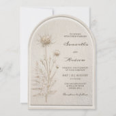 Boho Elfenbein Pampas Bogen Hochzeit  mit QR Code  Einladung (Vorderseite)