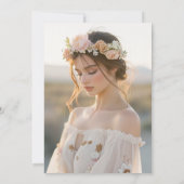 Boho-Elfenbein-Script Hochzeits-Brautparty-Foto Einladung (Rückseite)