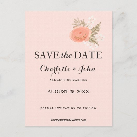 Boho Elfenbeinblüte Gold Blüte speichern Sie die D Ankündigungspostkarte (Vorderseite)