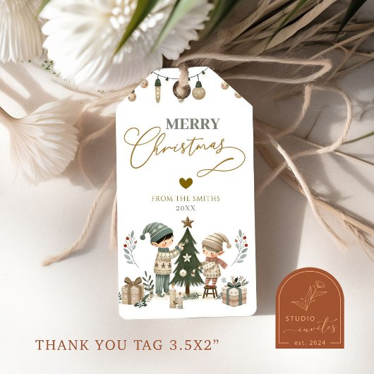 Boho Elves Merry Weihnachtsgeschenke Tags Geschenkanhänger