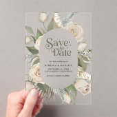 Boho Elvory Rose sagen Grüne Hochzeit retten Datum Acryleinladungen (Insitu (Handheld))