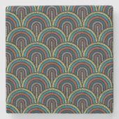 Boho Embroidery Arch Pattern Marble Untersetzer (Vorderseite)