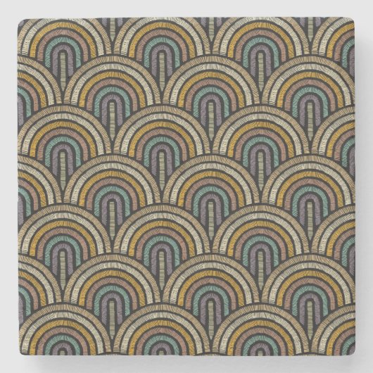 Boho Embroidery Arch Pattern Untersetzer (Vorderseite)