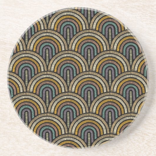 Boho Embroidery Arch Pattern Untersetzer (Vorne)