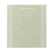 Boho Embroidery Tribal Muster Notepad - Grün Notizblock (Vorderseite)