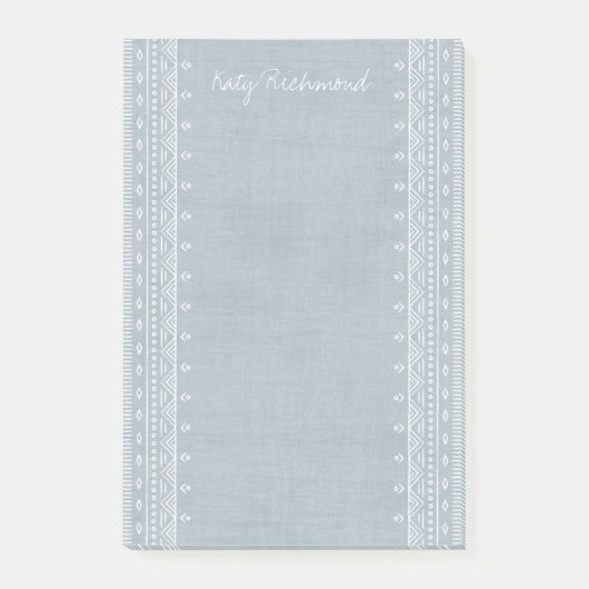 Boho Embroidery Tribal Muster Post-its - Blau Post-it Klebezettel (Vorderseite)