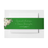 Boho Emerald Green Floral Wedding Einladungsbanderole (Vorderseite Beispiel)