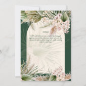 BOHO Emerald Green Pampas Grass Wedding (Rückseite)