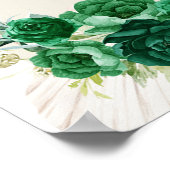 Boho Emerald Green Quinceañera Begrüßungszeichen Poster (Ecke)