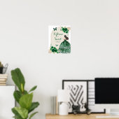 Boho Emerald Green Quinceañera Fünfzehn ist süß Poster (Heimbüro)