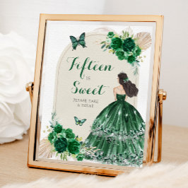 Boho Emerald Green Quinceañera Fünfzehn ist süß Poster