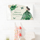 Boho Emerald Green Quinceañera Large Banner (Insitu)