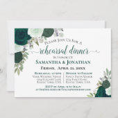Boho Emerald Green Rose Hochzeit Probe Dinner Einladung (Vorderseite)