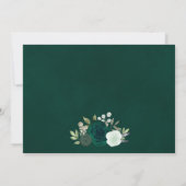 Boho Emerald Green Rose Hochzeit Probe Dinner Einladung (Rückseite)