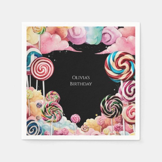 Boho Enchanted Candyland Birthday Serviette (Vorderseite)