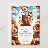 Boho Enchanted Chocolate Baby Shower Einladung (Vorderseite)
