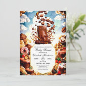 Boho Enchanted Chocolate Baby Shower Einladung (Stehend Vorderseite)