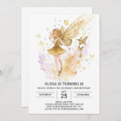Boho Enchanted Fairy Birthday Celebration Einladung (Vorne/Hinten)