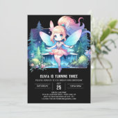 Boho Enchanted Fairy Birthday Einladung (Stehend Vorderseite)