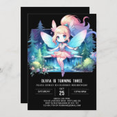 Boho Enchanted Fairy Birthday Einladung (Vorne/Hinten)