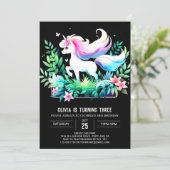Boho Enchanted Horse Birthday Einladung (Stehend Vorderseite)