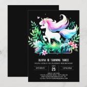 Boho Enchanted Horse Birthday Einladung (Vorne/Hinten)