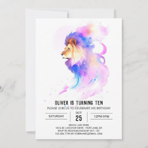 Boho Enchanted Lion Birthday Einladung