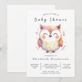 Boho Enchanted Owl Baby Shower Einladung (Vorne/Hinten)