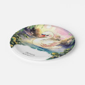 Boho Enchanted Swan Birthday Pappteller (Schrägansicht)