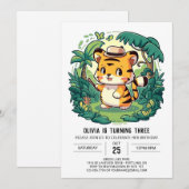 Boho Enchanted Tiger Digital Geburtstag Einladung (Vorne/Hinten)