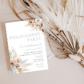 Boho Engagement Party Dusty Blue & Ivory Floral Einladung