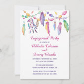 Boho Engagement Party Feathers Native American Einladung (Vorderseite)