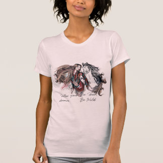 Boho Entwurf mit Mädchen und Pferd T-Shirt