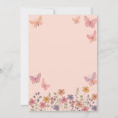 boho er gibt mir Schmetterlinge Blume Brautparty Einladung (Rückseite)