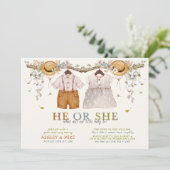 Boho Er oder sie kleidet sich neutrale Geschlechte Einladung (Stehend Vorderseite)