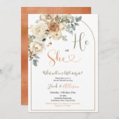 Boho er oder sie rustikale Herbst-Blütendarstellun Einladung (Vorne/Hinten)