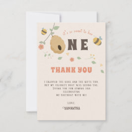 Boho Erbe Tag 1. Geburtstag Dankeskarte