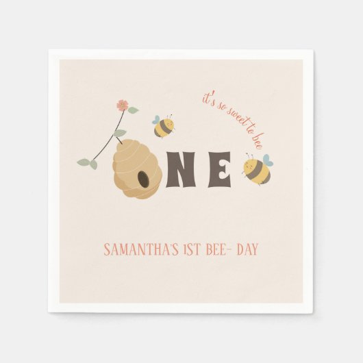 Boho Erbe Tag 1. Geburtstag Serviette (Vorderseite)