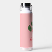 Boho Erdbeere Frucht Rosa Personalisierter Name Trinkflasche (Vorne)
